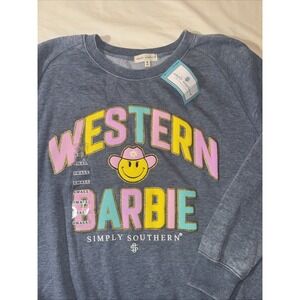 Simply Southern Western Barbie Sweatshirt Oversized Small New W/ tags NWT